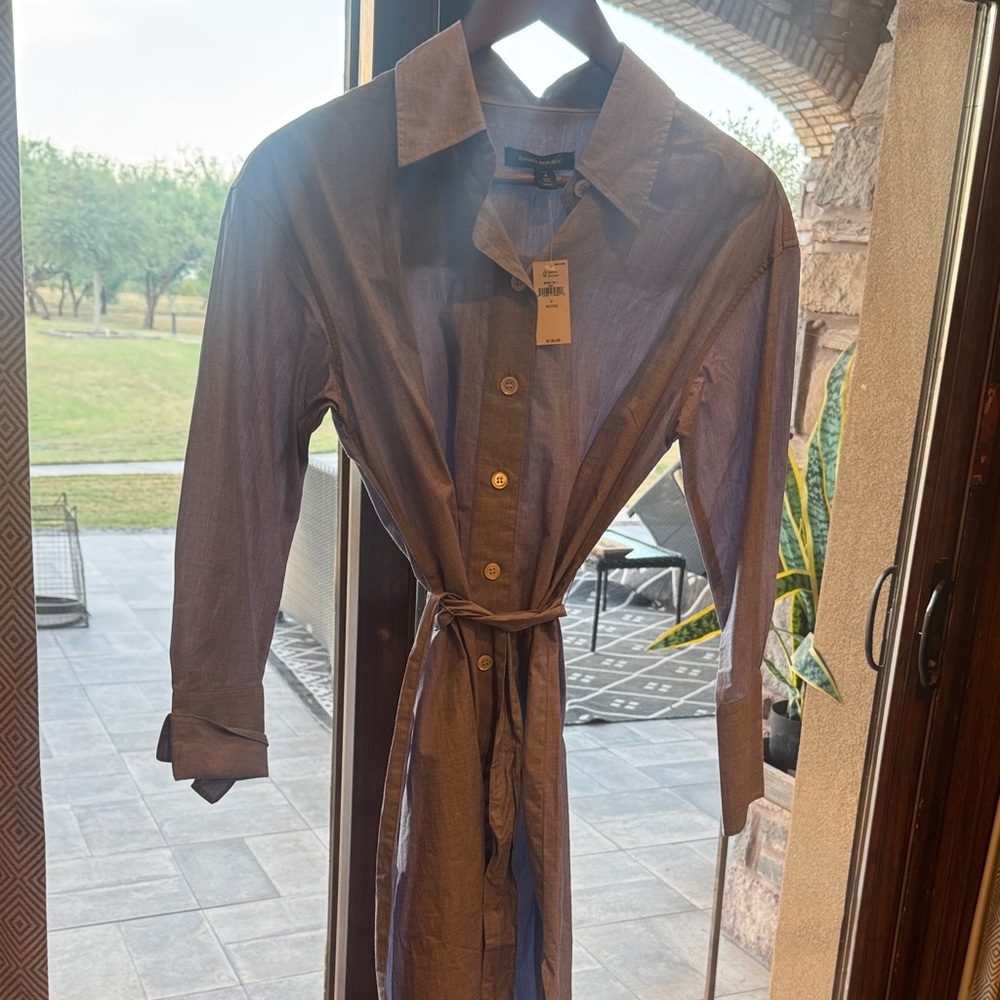 Banana Republic Light Blue Shirt Dress - Picture 4 of 5